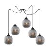 lampa wiszaca sufitowa riffle zyrandol czarny pajak loft grafitowe szklane kule 5 zrodel swiatla