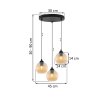lampa wiszaca sufitowa riffle potrojny zyrandol z miodowymi szklanymi kulami nad stol i wyspe