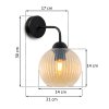 lampa scienna typu kinkiet riffle miodowa ryflowana kula w stylu glamour srednica 14cm e27