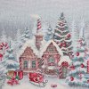 VÁNOČNÍ GOBELÍNOVÝ BĚHOUN NA STŮL NOELVILLE 40X100 CM VZOROVANÝ