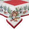 VÁNOČNÍ GOBELÍNOVÝ UBRUS XMAS 100X100 CM VZOROVANÁ