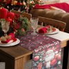 VÁNOČNÍ BĚHOUN NA STŮL SANTA CLAUS 33X183 CM VZOROVANÝ