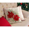 VÁNOČNÍ DEKORAČNÍ POVLAK NA POLŠTÁŘ POINSETTÍ 45X45 CM VZOROVANÁ