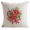 VÁNOČNÍ DEKORAČNÍ POVLAK NA POLŠTÁŘ POINSETTÍ 45X45 CM VZOROVANÁ