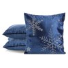 VÁNOČNÍ DEKORAČNÍ POVLAK NA POLŠTÁŘ ROYAL2 45X45 CM TMAVĚMODRÁ