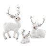 VÁNOČNÍ FIGURKA REINDEER 27X17X35 CM BÍLÁ
