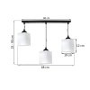 lampa wiszaca sufitowa zyrandol potrojny riffle szklany nowoczesny biale klosze glamour