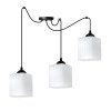 lampa wiszaca sufitowa zyrandol riffle czarny pajak loft do salonu kuchni biale klosze