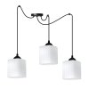 lampa wiszaca sufitowa zyrandol riffle czarny pajak loft do salonu kuchni biale klosze