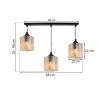 lampa wiszaca sufitowa zyrandol miodowy potrojny riffle szklany glamour nad stol i wyspe e27