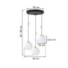 lampa wiszaca sufitowa zyrandol potrojny costa szklany biala kula nad stol i wyspe e27