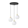 lampa wiszaca sufitowa zyrandol potrojny costa szklany biala kula nad stol i wyspe e27