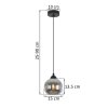 lampa wiszaca sufitowa zyrandol grafitowy costa szklany kula pojedynczy do lazienki kuchni