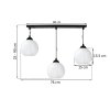 lampa wiszaca sufitowa zyrandol potrojny costa szklany biala kula nad stol i wyspe e27