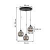 lampa wiszaca sufitowa zyrandol grafitowy potrojny costa szklany kula nowoczesny