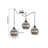 lampa wiszaca sufitowa zyrandol grafitowy costa czarny pajak loft glamour nad stol i wyspe e27