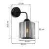 lampa kinkiet scienny grafitowy riffle szklany ryflowany do salonu sypialni glamour e27