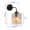 lampa kinkiet scienny topazowy riffle szklany ryflowany do salonu sypialni glamour e27