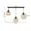 lampa wiszaca sufitowa zyrandol miodowy potrojny costa szklany kula nad stol do kuchni salonu