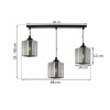 lampa wiszaca sufitowa zyrandol grafitowy potrojny riffle szklany glamour nad stol i wyspe e27