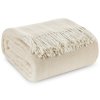 BAVLNĚNÁ DEKA PLED 7 180X220 CM BÉŽOVÁ