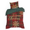 VÁNOČNÍ RENFORCÉ POVLEČENÍ ESTRELLA 200X220 CM, 2 KS 70X80 CM VZOROVANÉ