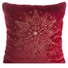 CHLUPATÝ VÁNOČNÍ DEKORAČNÍ POVLAK NA POLŠTÁŘ SNOWFLAKE 45X45 CM BORDOVÁ