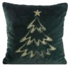 CHLUPATÝ VÁNOČNÍ DEKORAČNÍ POVLAK NA POLŠTÁŘ TREE 45X45 CM BÍLÁ ZELENÁ