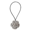 SADA 2KS DEKORAČNÍ SPONA NA ZÁVĚS FLOWER S MAGNETEM 5 X 21 CM STŘÍBRNÁ