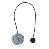 SADA 2KS DEKORAČNÍ SPONA NA ZÁVĚS FLOWER S MAGNETEM 5 X 21 CM ŠEDÁ
