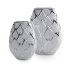 KERAMICKÁ VÁZA SAELA 25X11X34 CM STŘÍBRNÁ