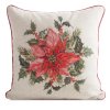 VÁNOČNÍ DEKORAČNÍ POVLAK NA POLŠTÁŘ POINSETTÍ 45X45 CM VZOROVANÁ