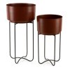 SADA 2KS DEKORAČNÍ KOVOVÝ KVĚTINÁČ DONICA/206 26X50+31X61 CM HNĚDÁ
