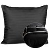 poszewka satyna bawelna cizgili black 70x80