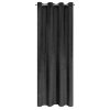 ZÁVĚS NA KROUŽCÍCH LUSSI 140X250 CM ČERNÁ