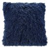 CHLUPATÝ DEKORAČNÍ POVLAK NA POLŠTÁŘ CELÍ 40X40 CM TMAVĚMODRÁ
