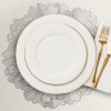 SADA 6 KS PROSTÍRÁNÍ NA STŮL LAURA 38 CM STŘÍBRNÁ